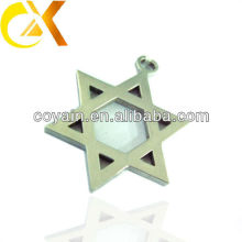 Wholesale cheap stainless steel hollow silver six 6 star pendant